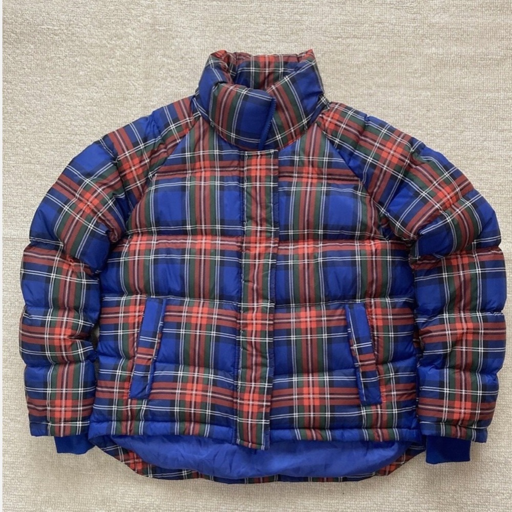 JW Anderson x Uniqlo Tartan Plaid Puffer Down Jacket Coat Sz Medium